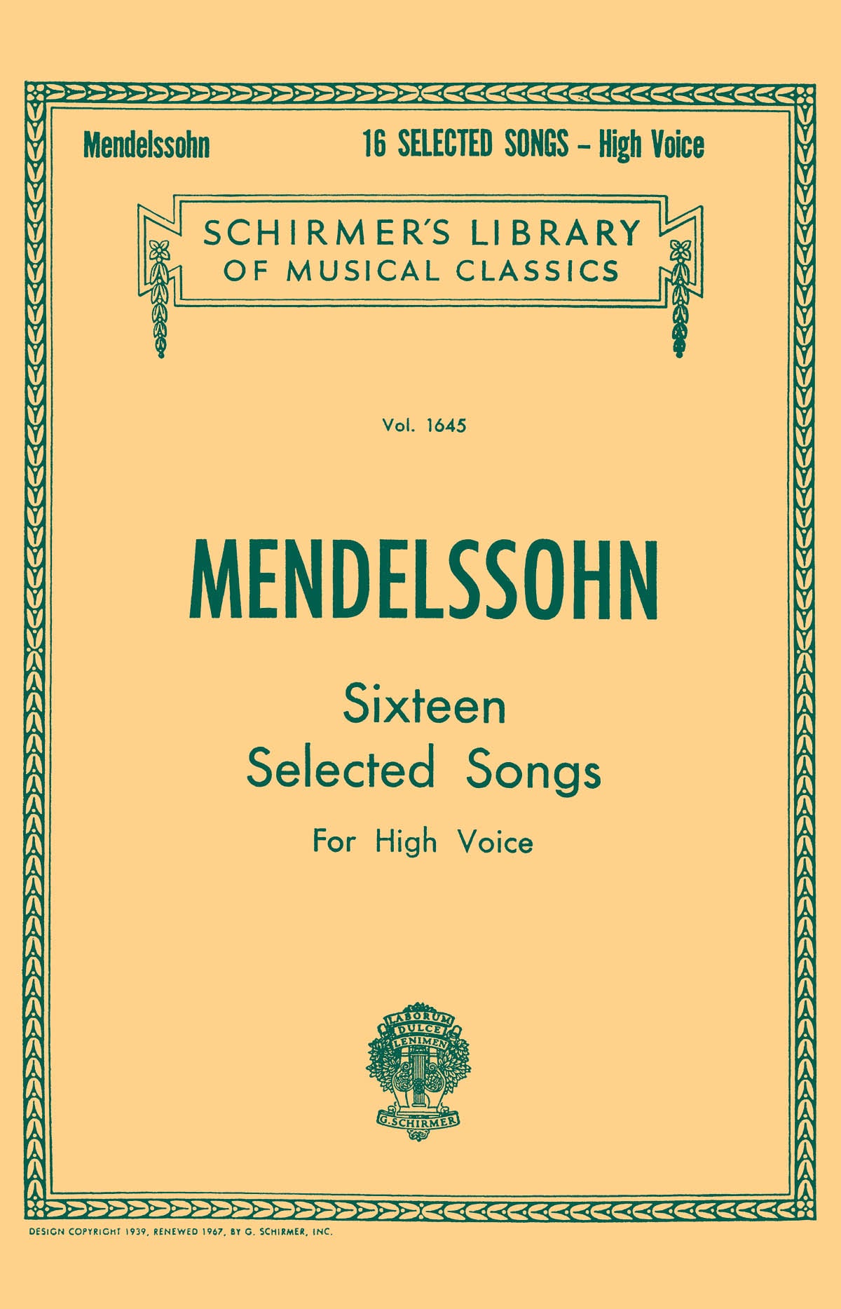 Mendelssohn: 16 Selected Songs