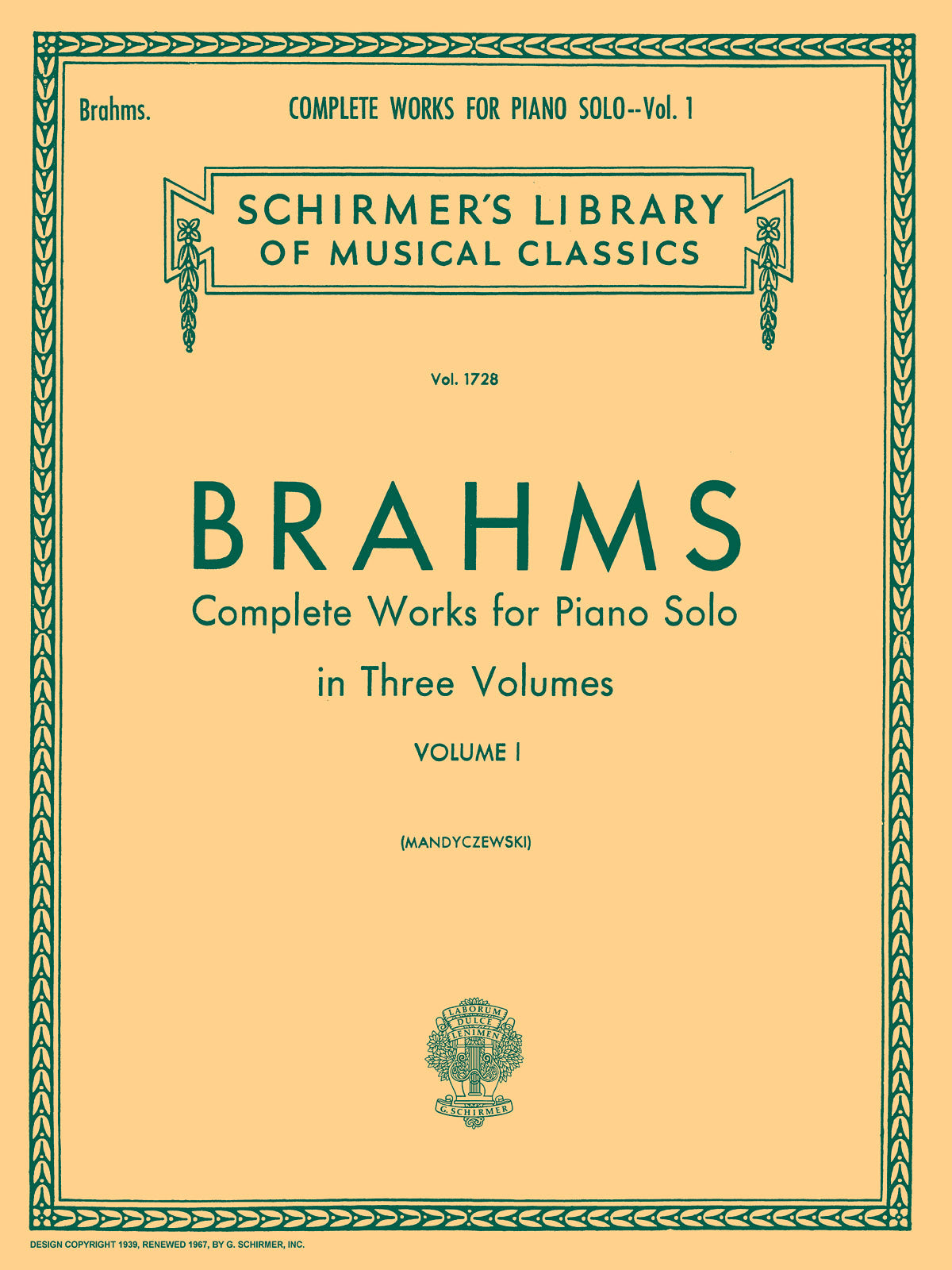 Brahms: Complete Works For Piano Solo Volume 1