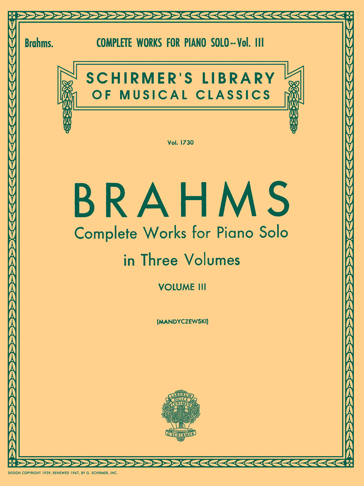 Brahms: Complete Works For Piano Solo Volume 3