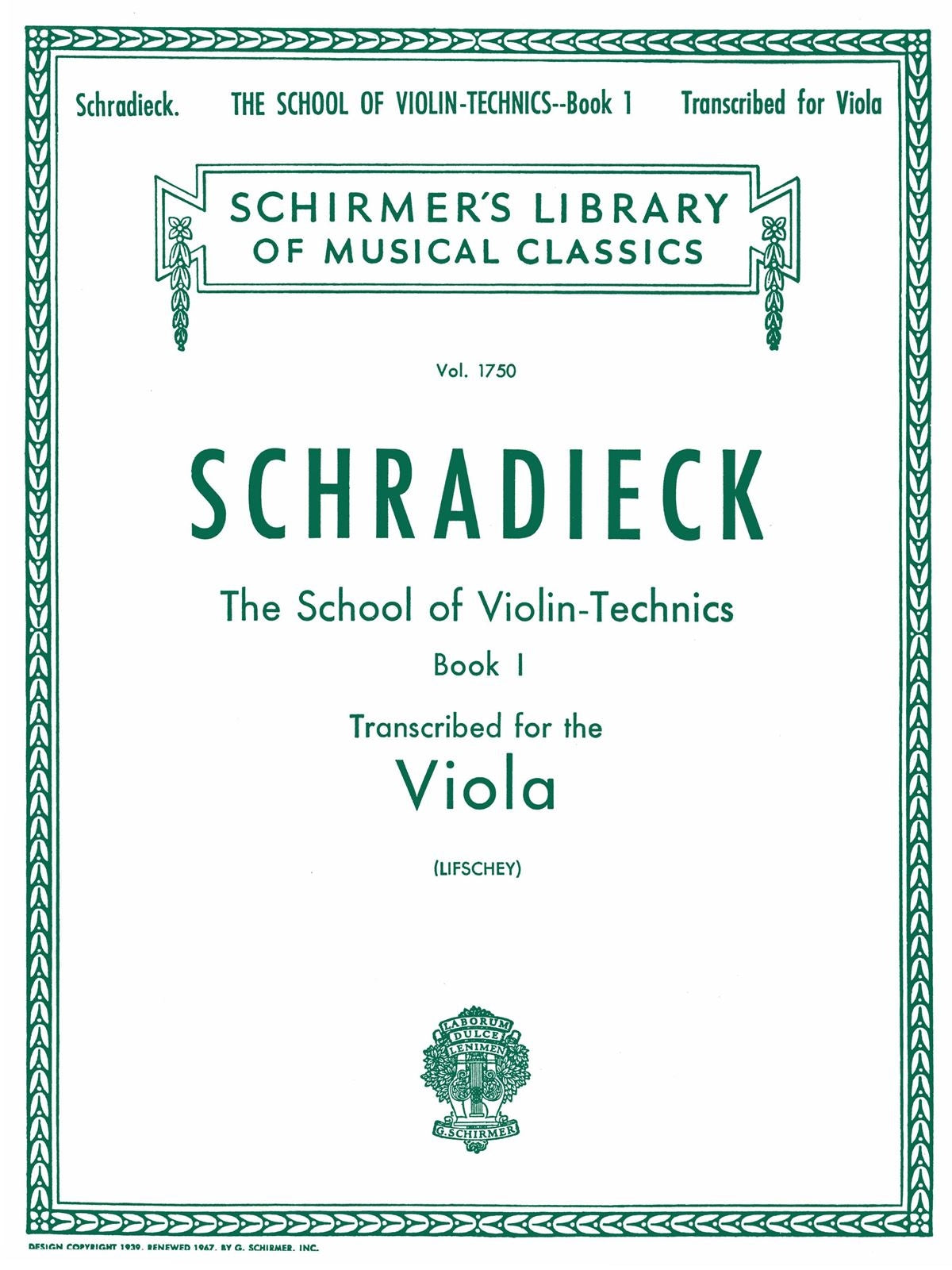 Schradieck: School of Violin Technics, Op. 1 - Book 1