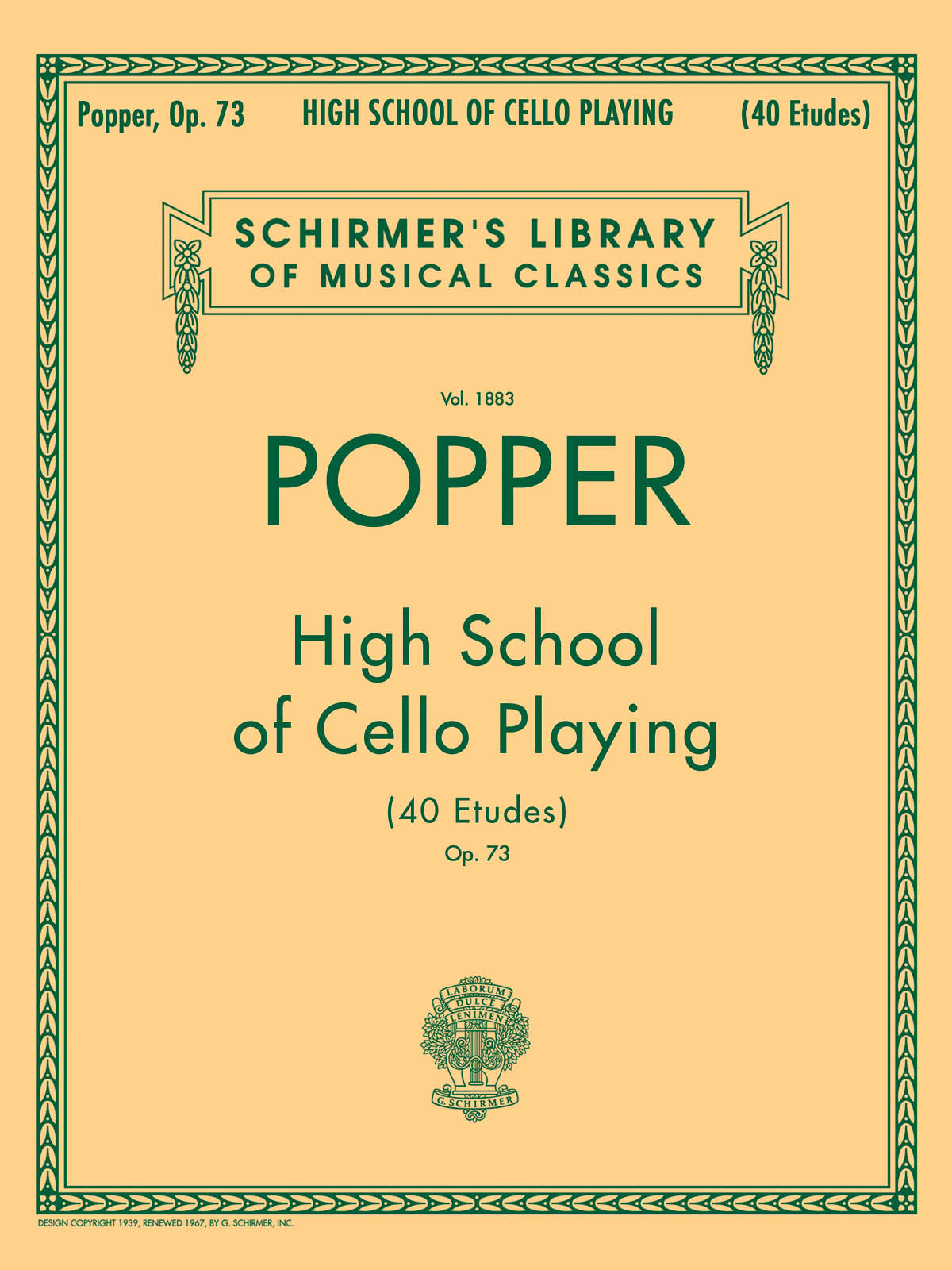 Popper: High School of Cello Playing (40 Etudes), Op. 73