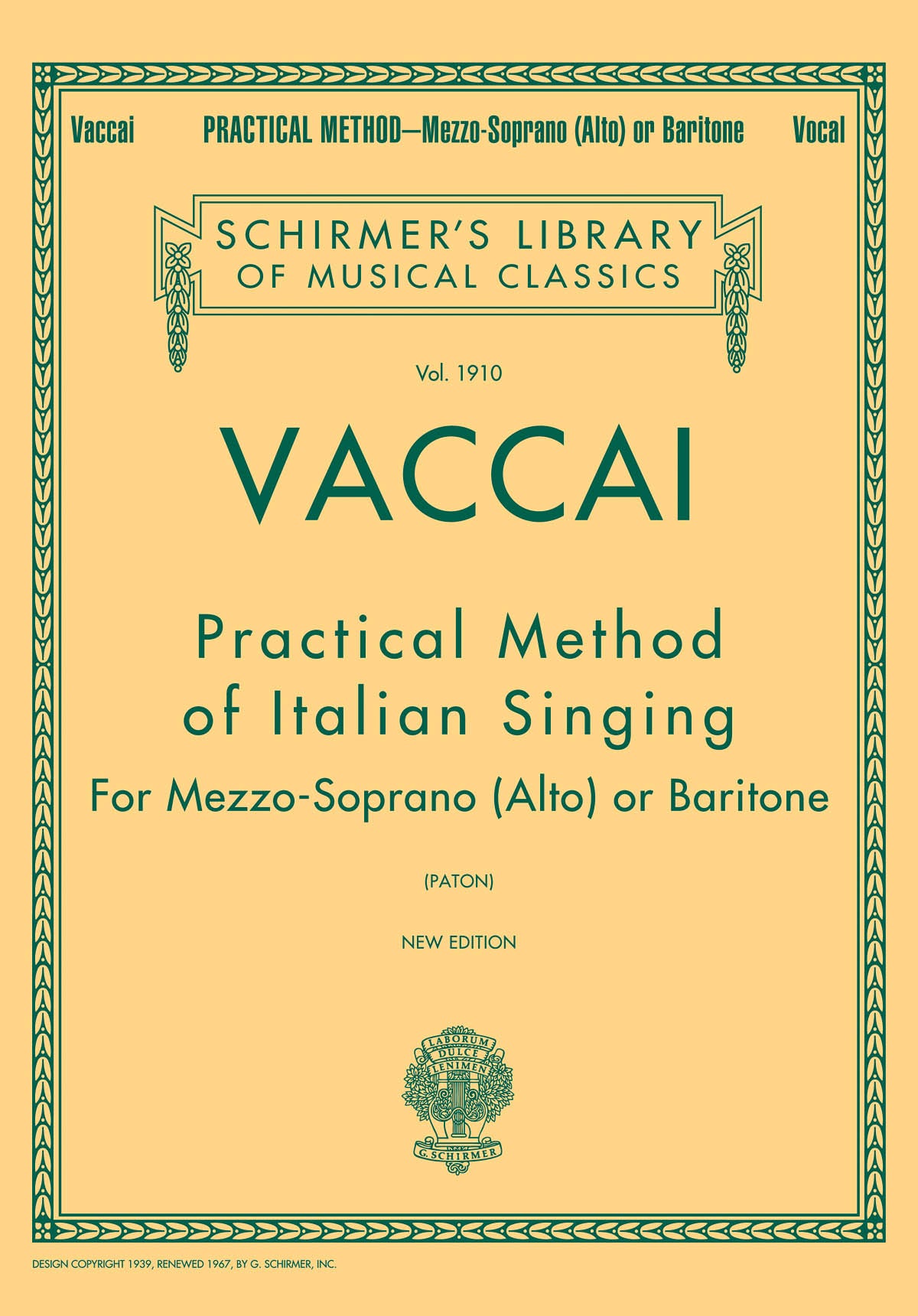 Vaccai: Practical Method of Italian Singing (Alt)