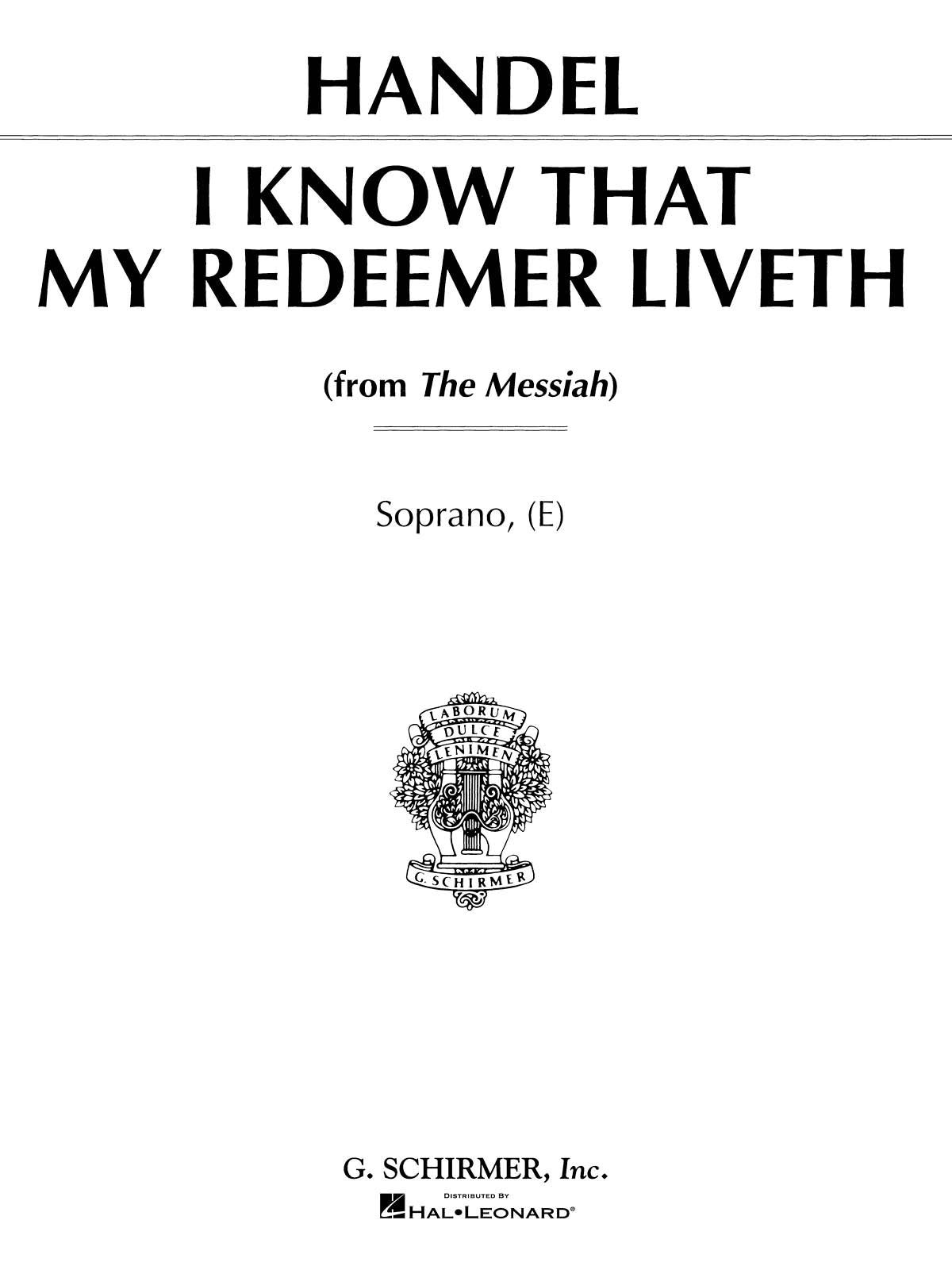 Händel: I Know That My Redeemer Liveth (from Messiah)
