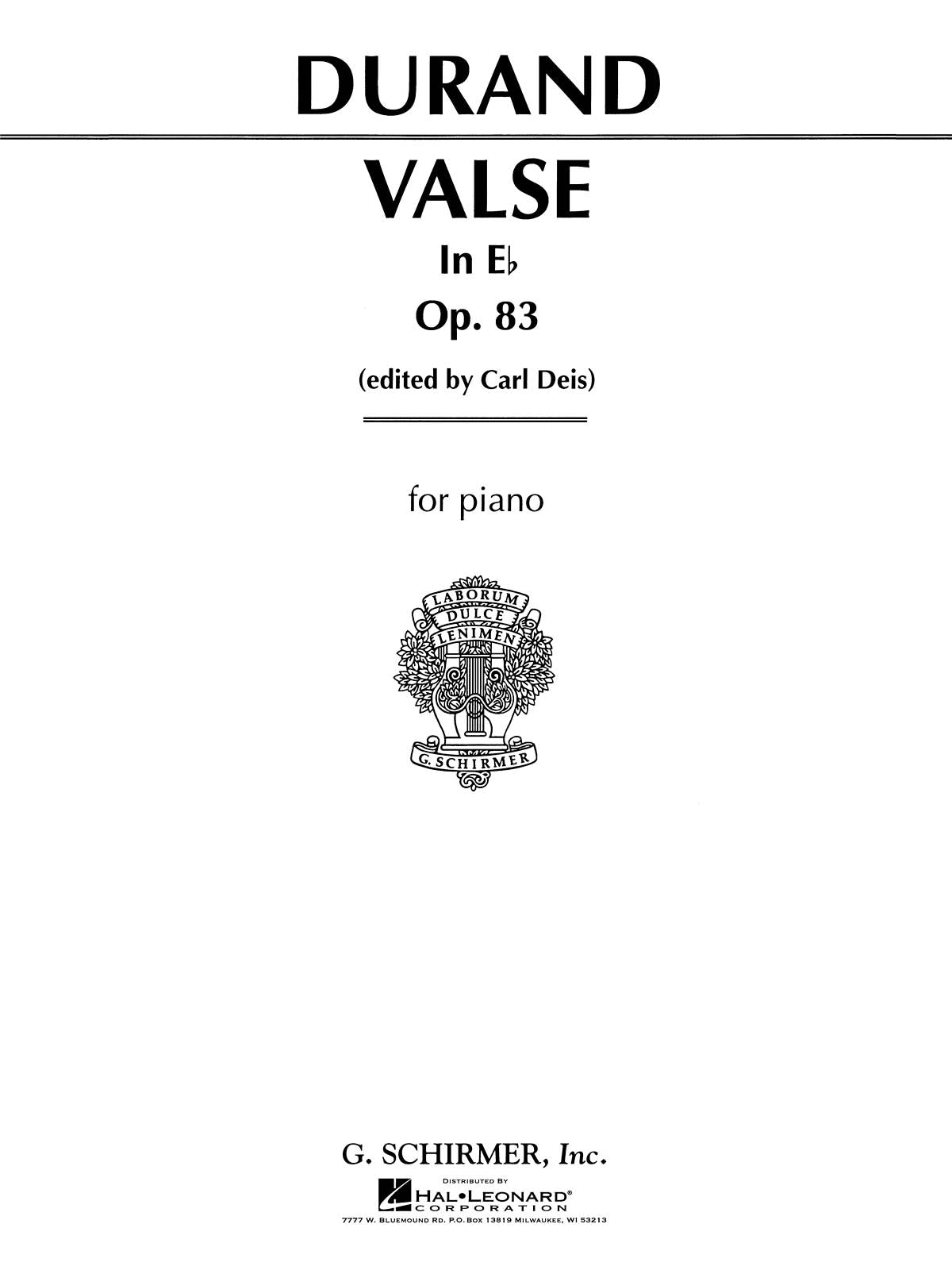 Durand: Valse in E Flat, Op. 83