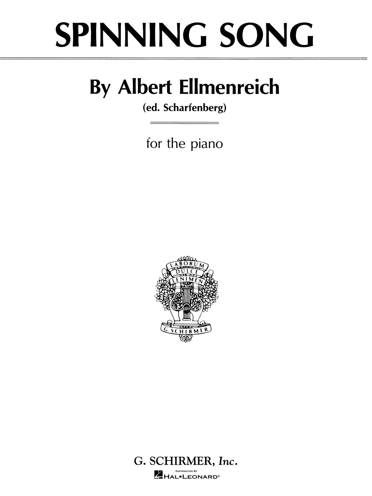 Ellmenreich: Spinning Song, Op. 14, No. 4