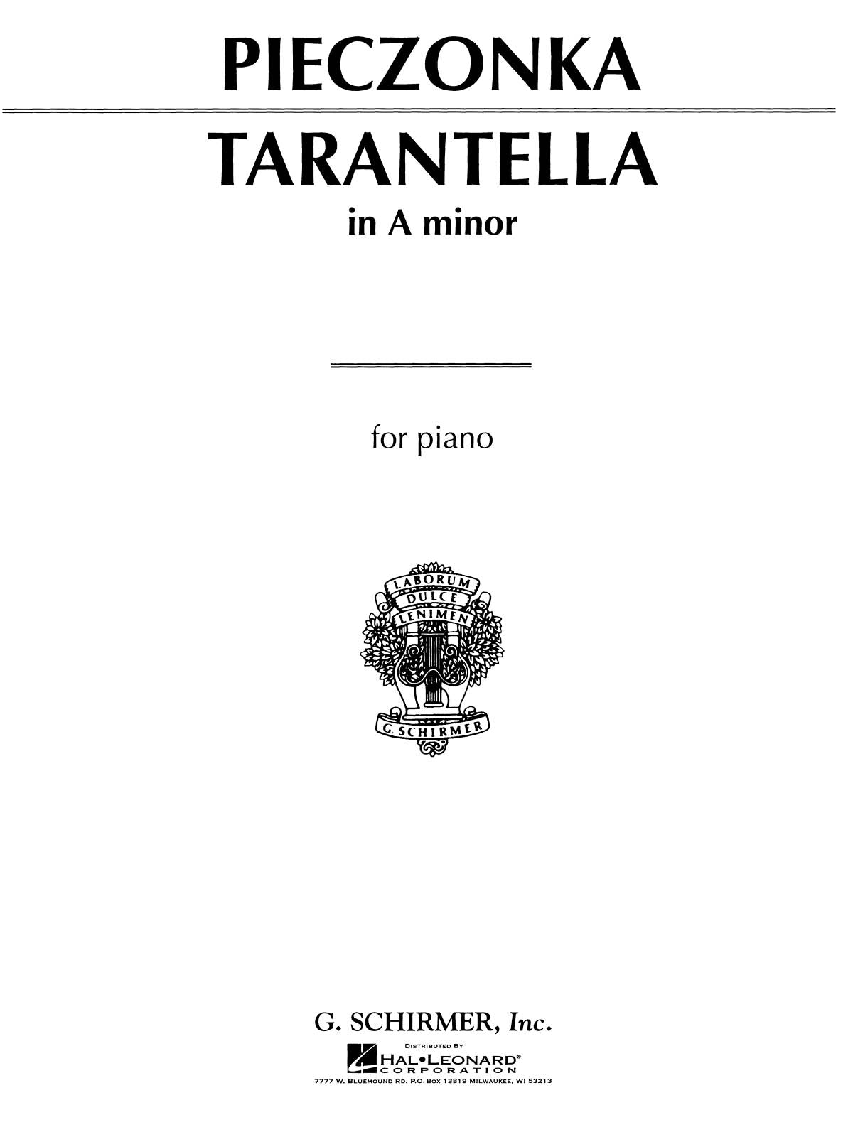 Pieczonka: Tarantella in A Minor