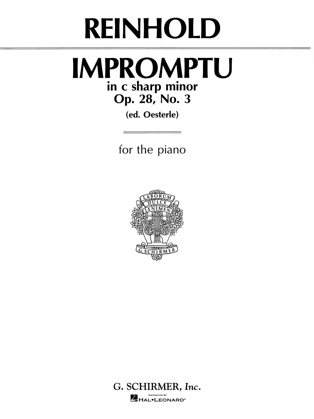 Oesterle: Impromptu, Op. 28, No. 3 in C#