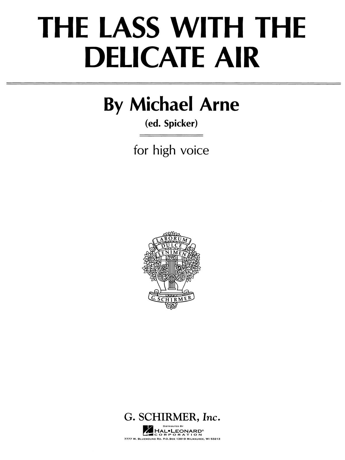 Arne: The Lass with the Delicate Air