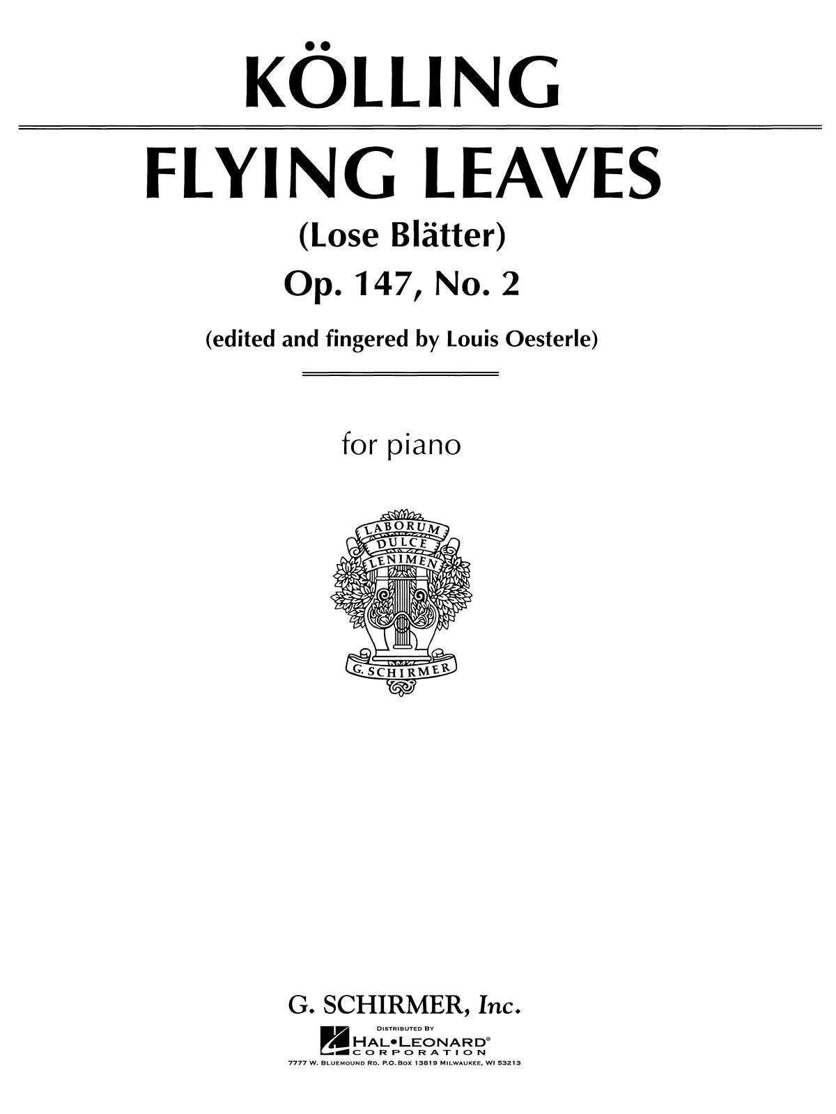 Kêlling: Flying Leaves, Op. 147 (Allegro Molto in A Minor)