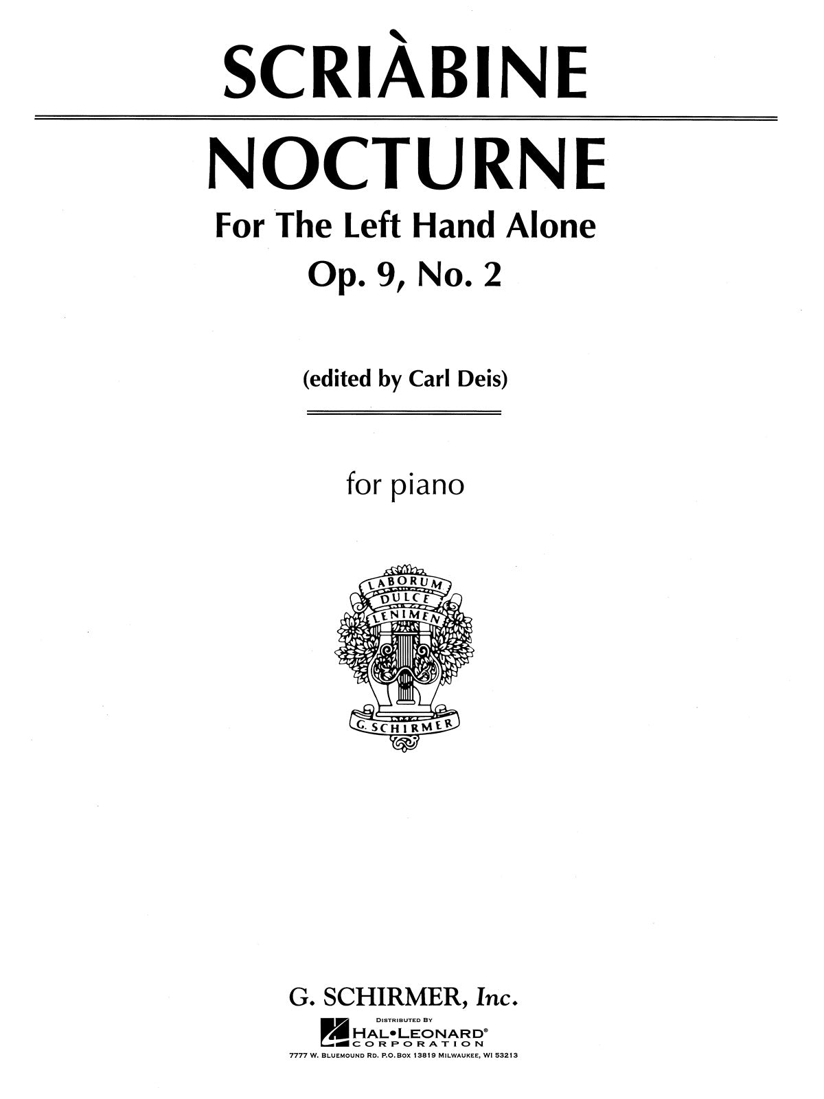 Scriabin: Nocturne for the Left Hand
