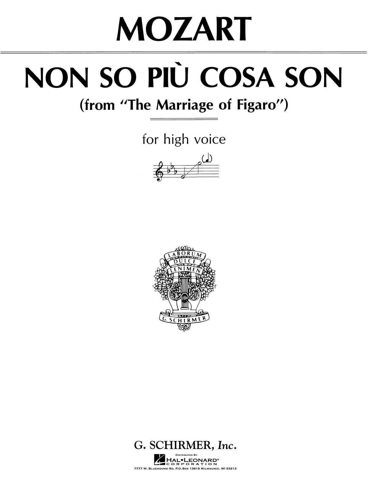 Mozart: Non so pi? cosa son (from Le Nozze di Figaro)