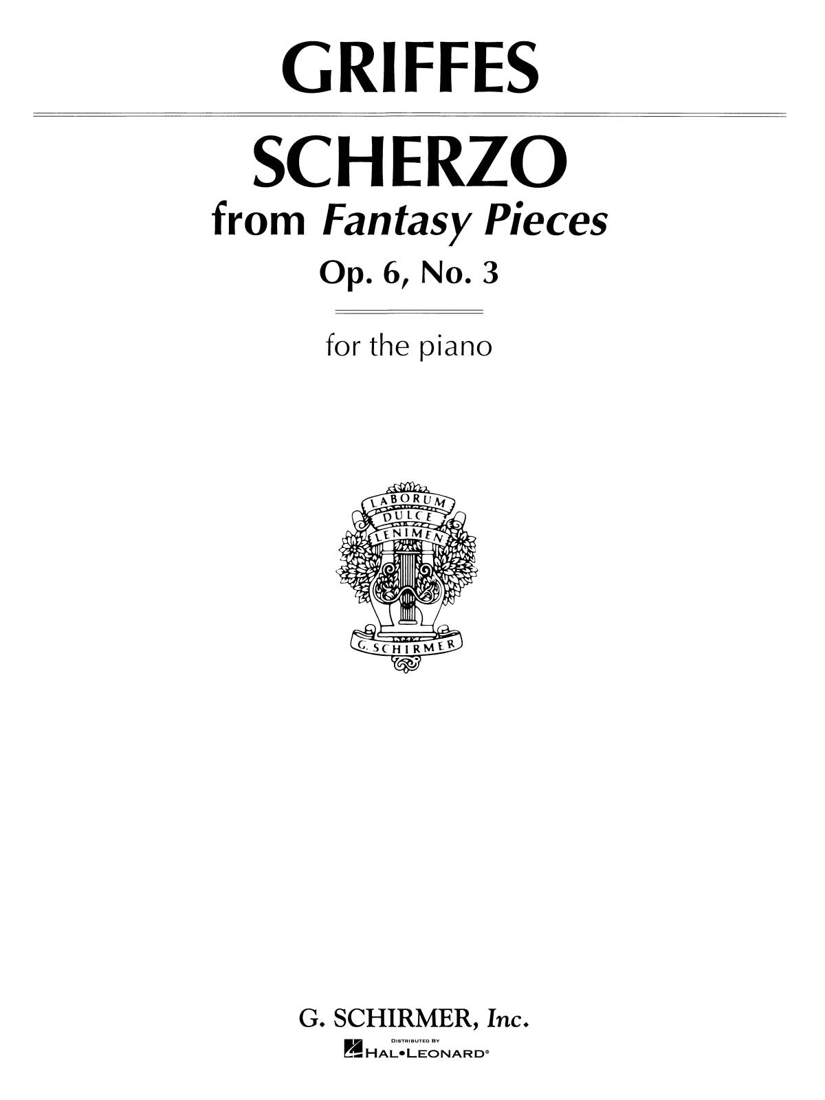 Griffes: Scherzo, Op. 6, No. 3