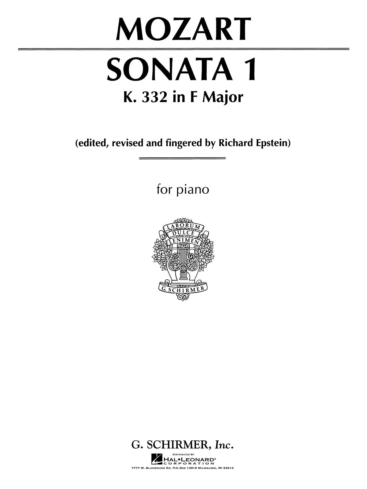 Mozart: Sonata No. 12 in F
