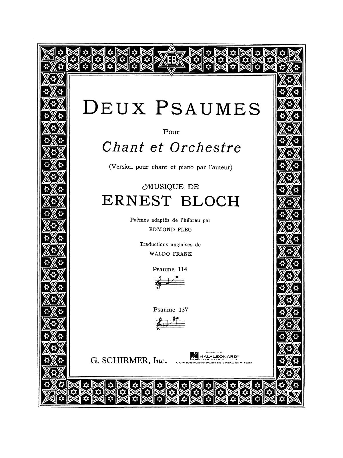 Bloch: Deux Psaumes