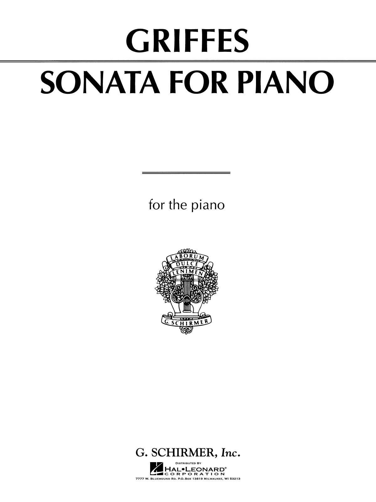 Griffes: Sonata for Piano