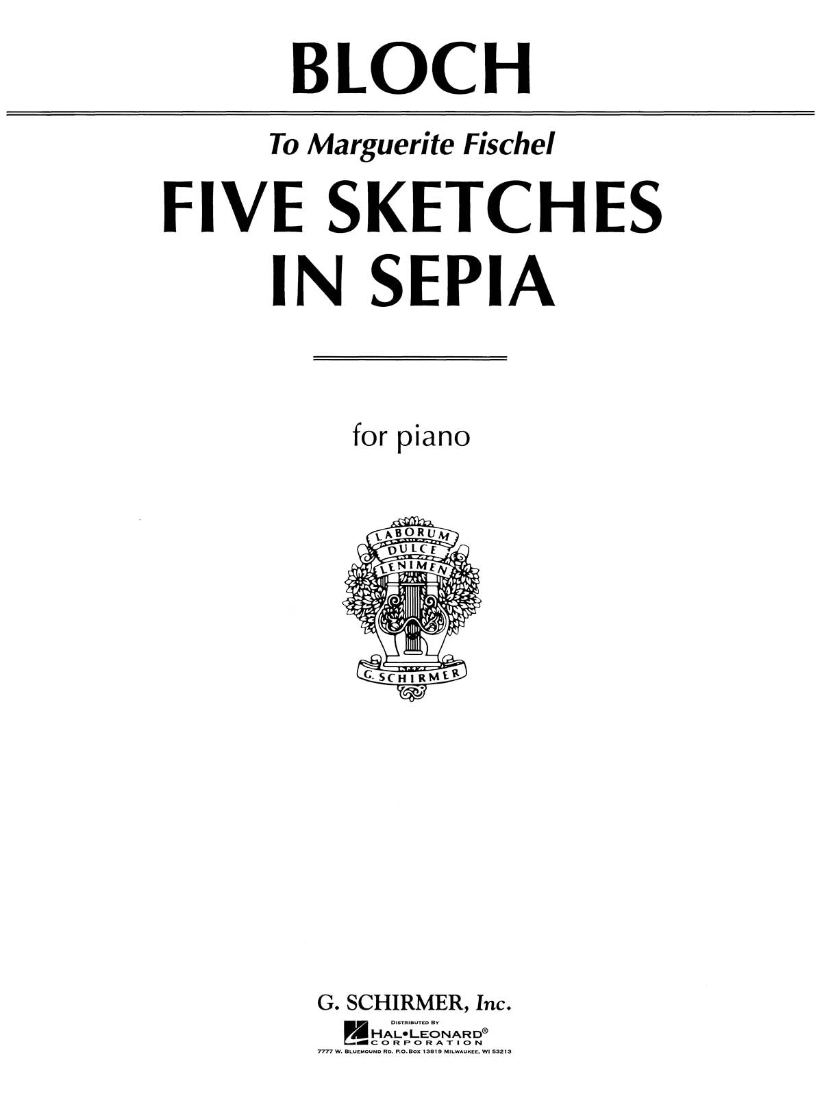 Bloch: 5 Sketches in Sepia