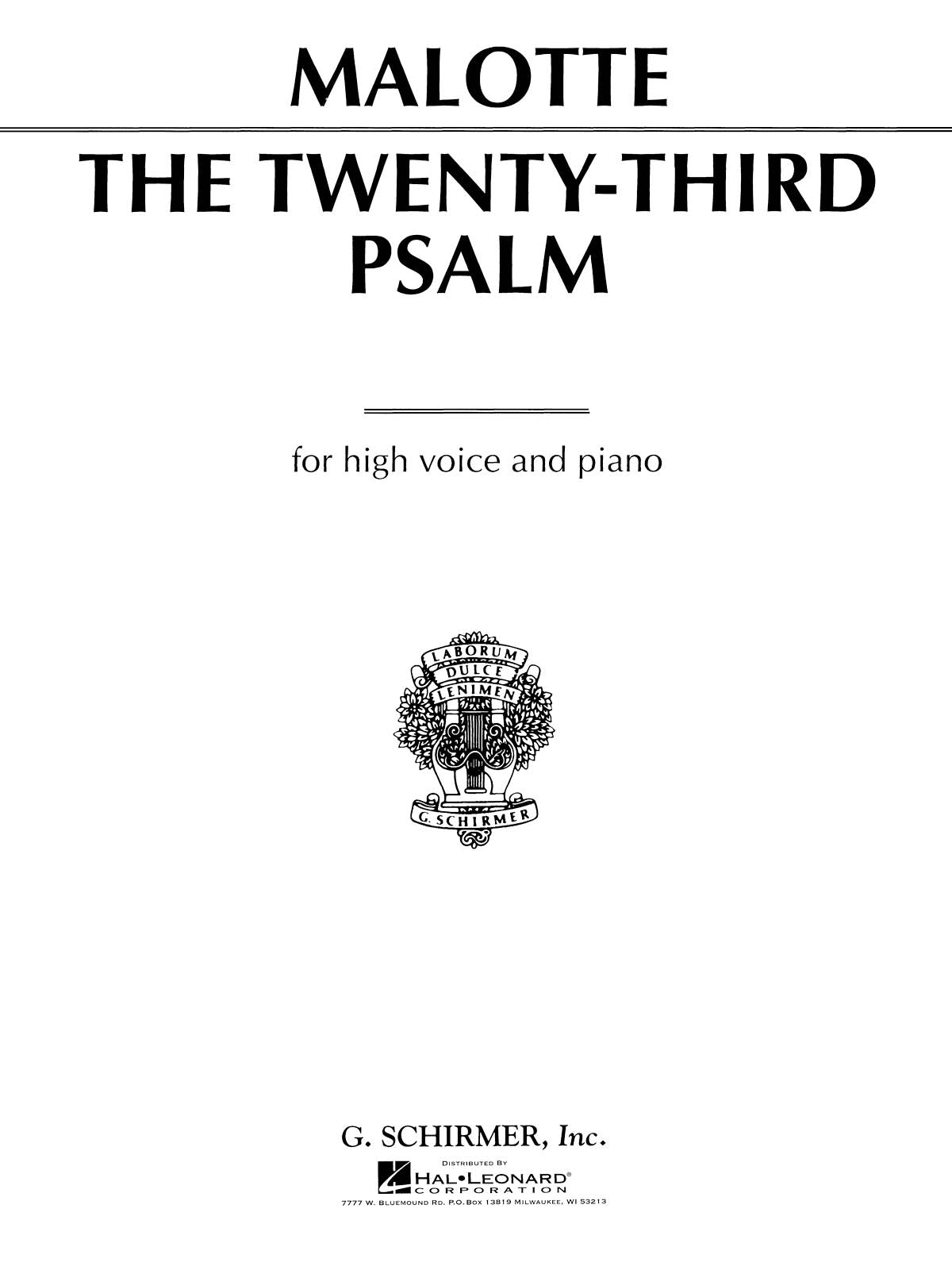 Malotte: 23rd Psalm