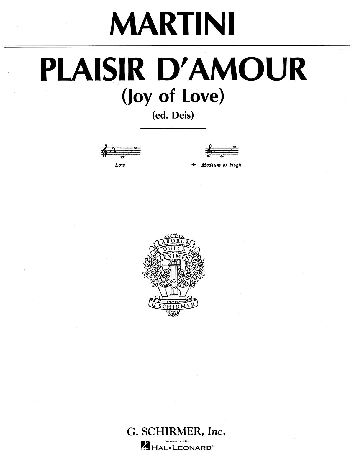 Martini: Piacer d'amor (The Joys of Love)