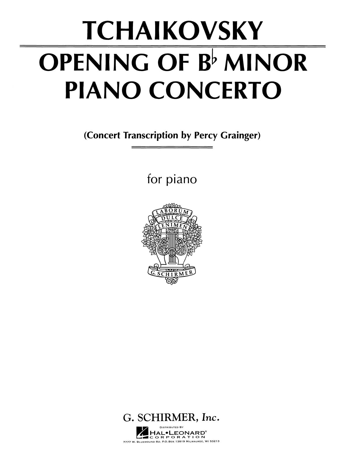 Tchaikovsky: Piano Concerto In B Flat Minor