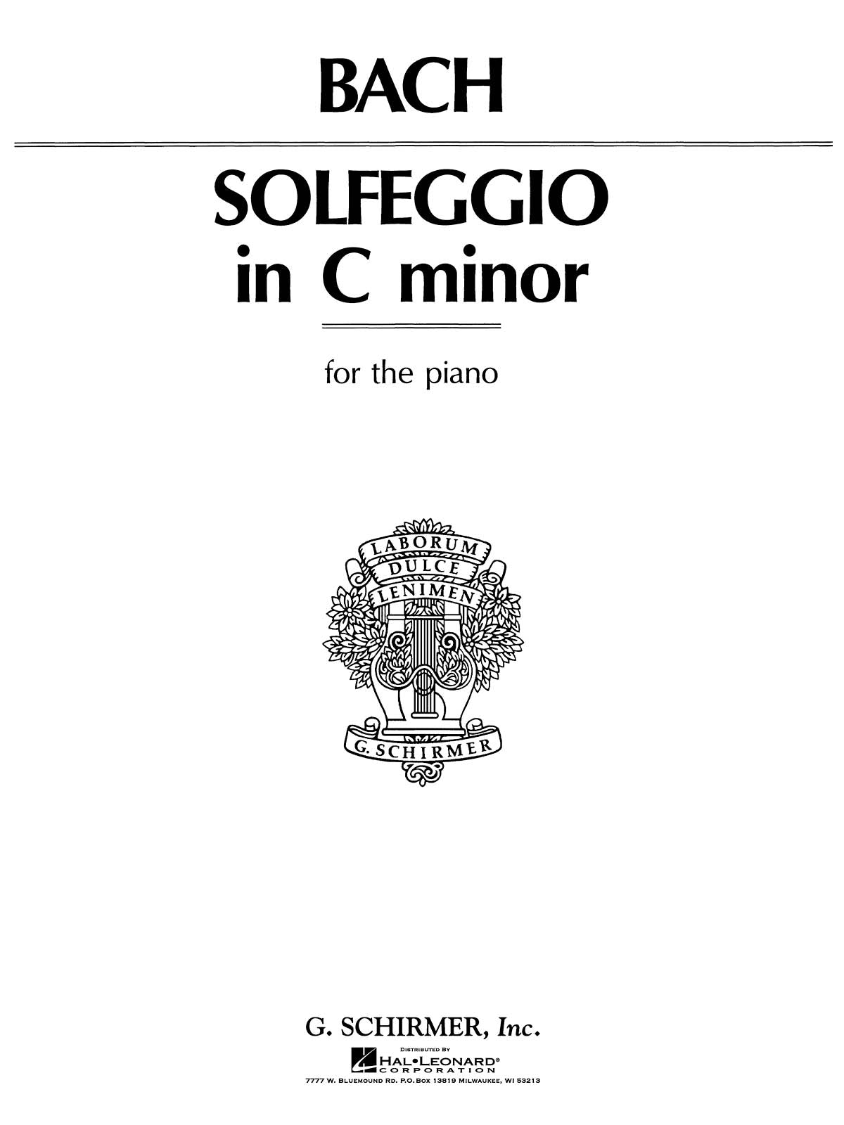 Bach: Solfeggietto in C Minor
