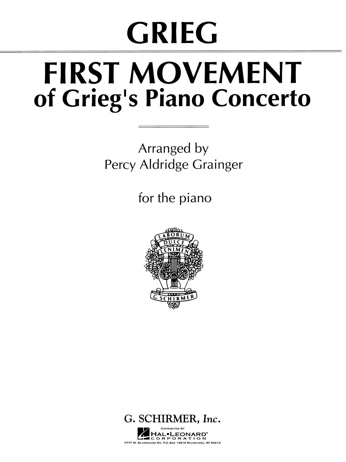Grieg: Piano Concerto - 1st Movement