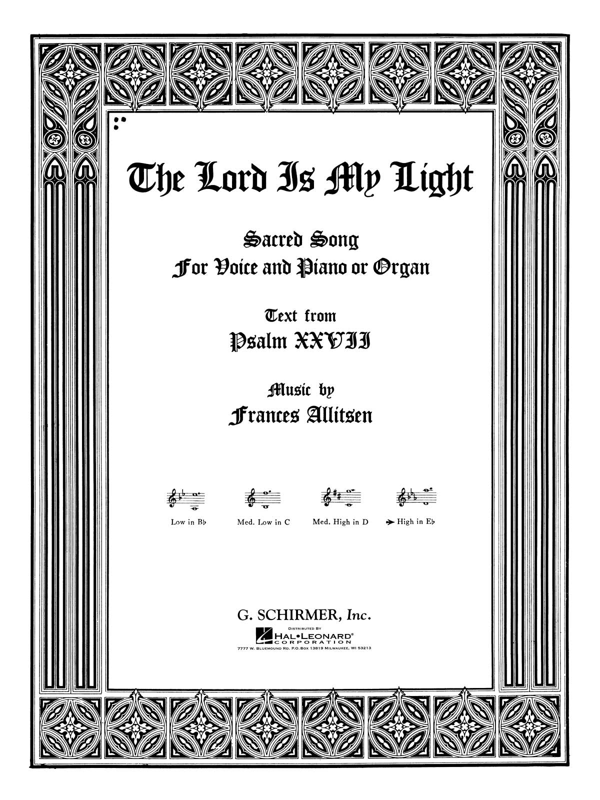 Allitsen: The Lord Is My Light