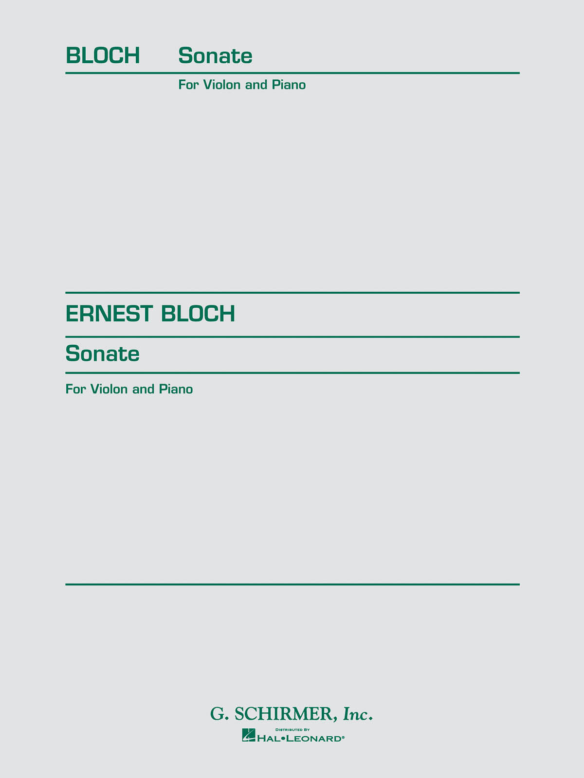 Bloch: Sonata