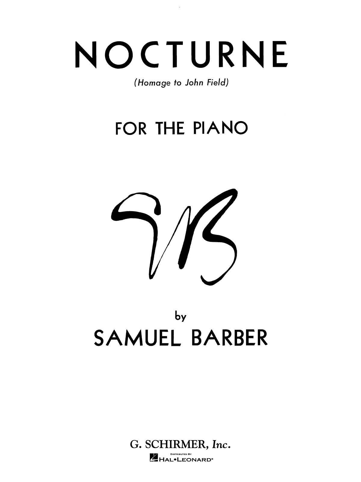 Barber: Nocturne Op. 33 - Homage to John Fields