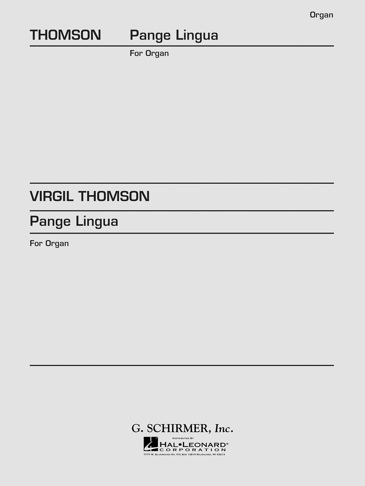 Thomson: Pange Lingua