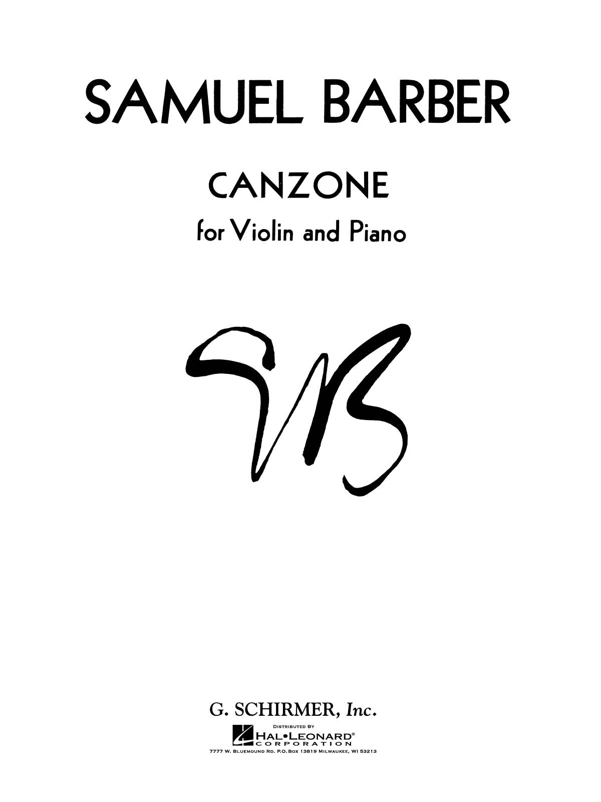 Barber: Canzone Op. 38