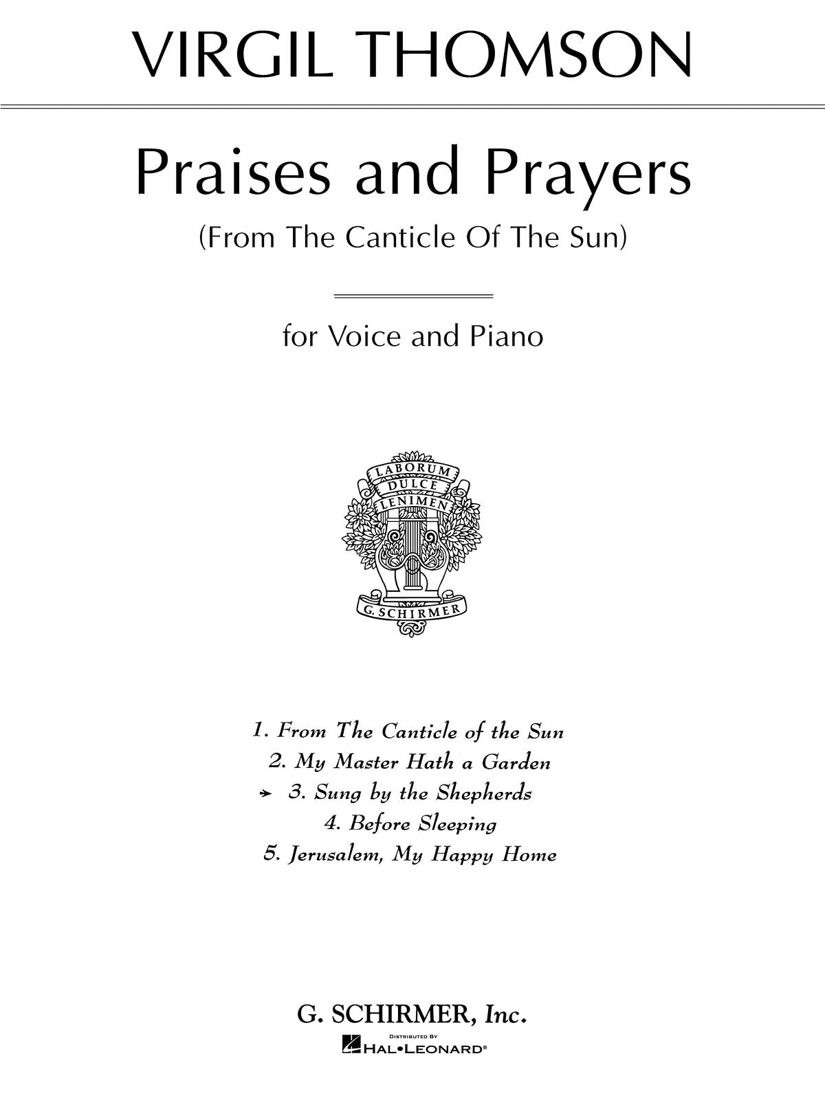 Thomson: Sung by the Shepherds (from Praises and Prayers)