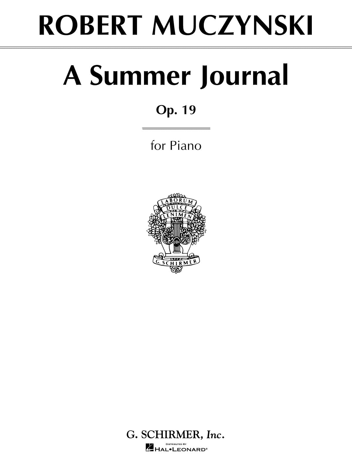 Muczynski: Summer Journal, Op. 19