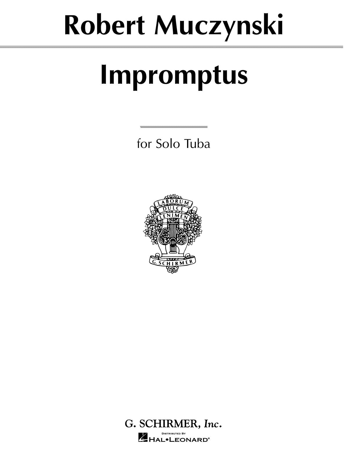 Muczynski: Impromptus for Solo Tuba, Op. 23