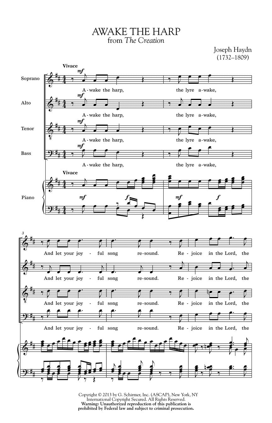 Haydn: Awake The Harp From The Creation