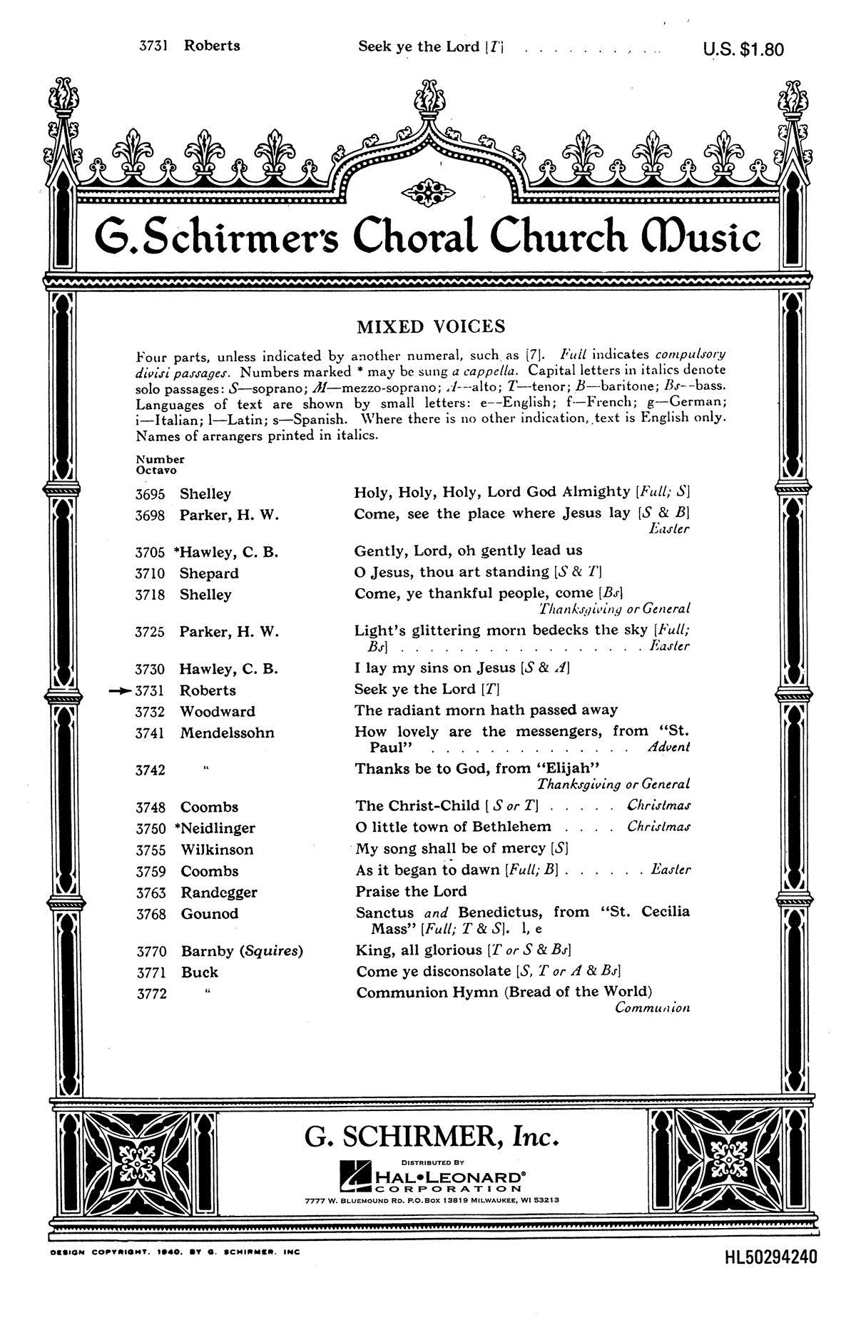 Roberts: Seek Ye the Lord