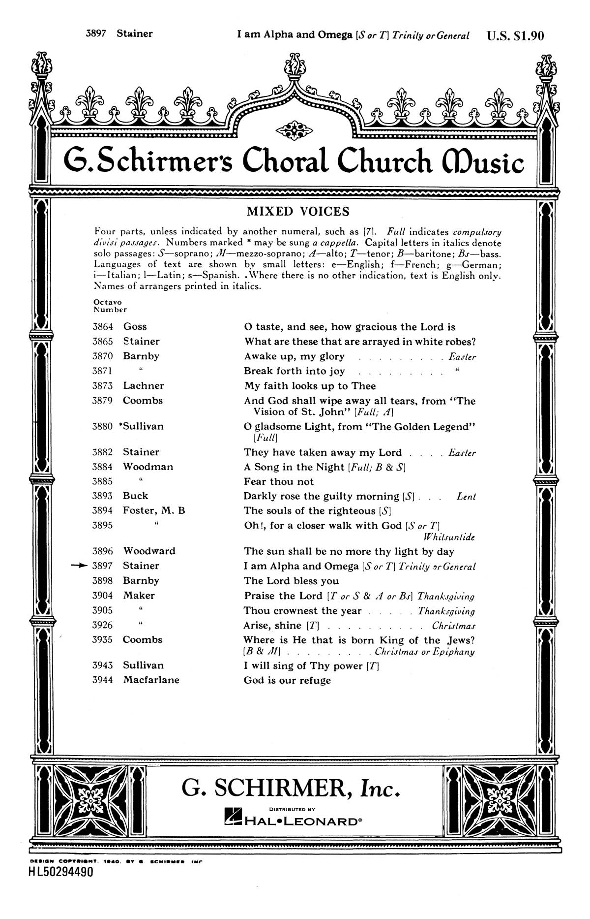 Stainer: I Am Alpha and Omega