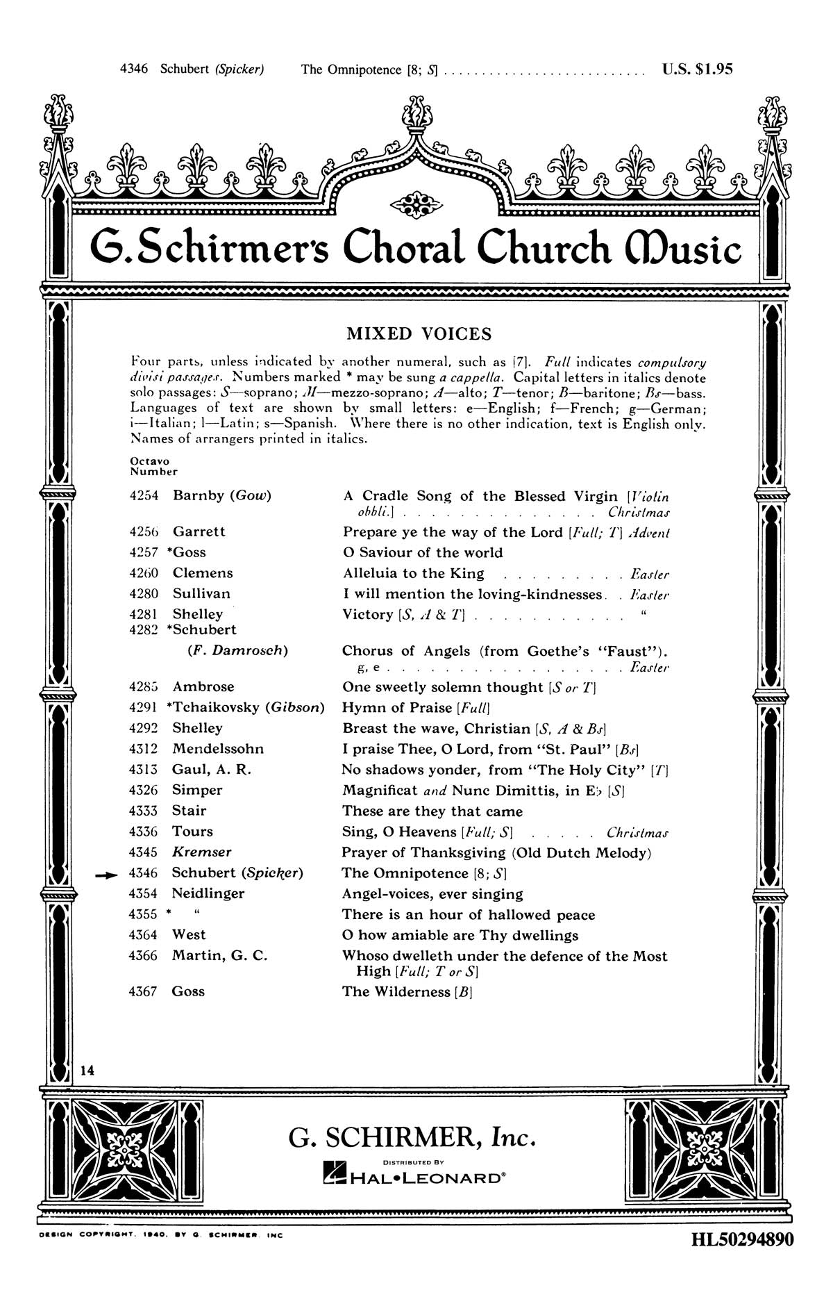 Schubert: Omnipotence