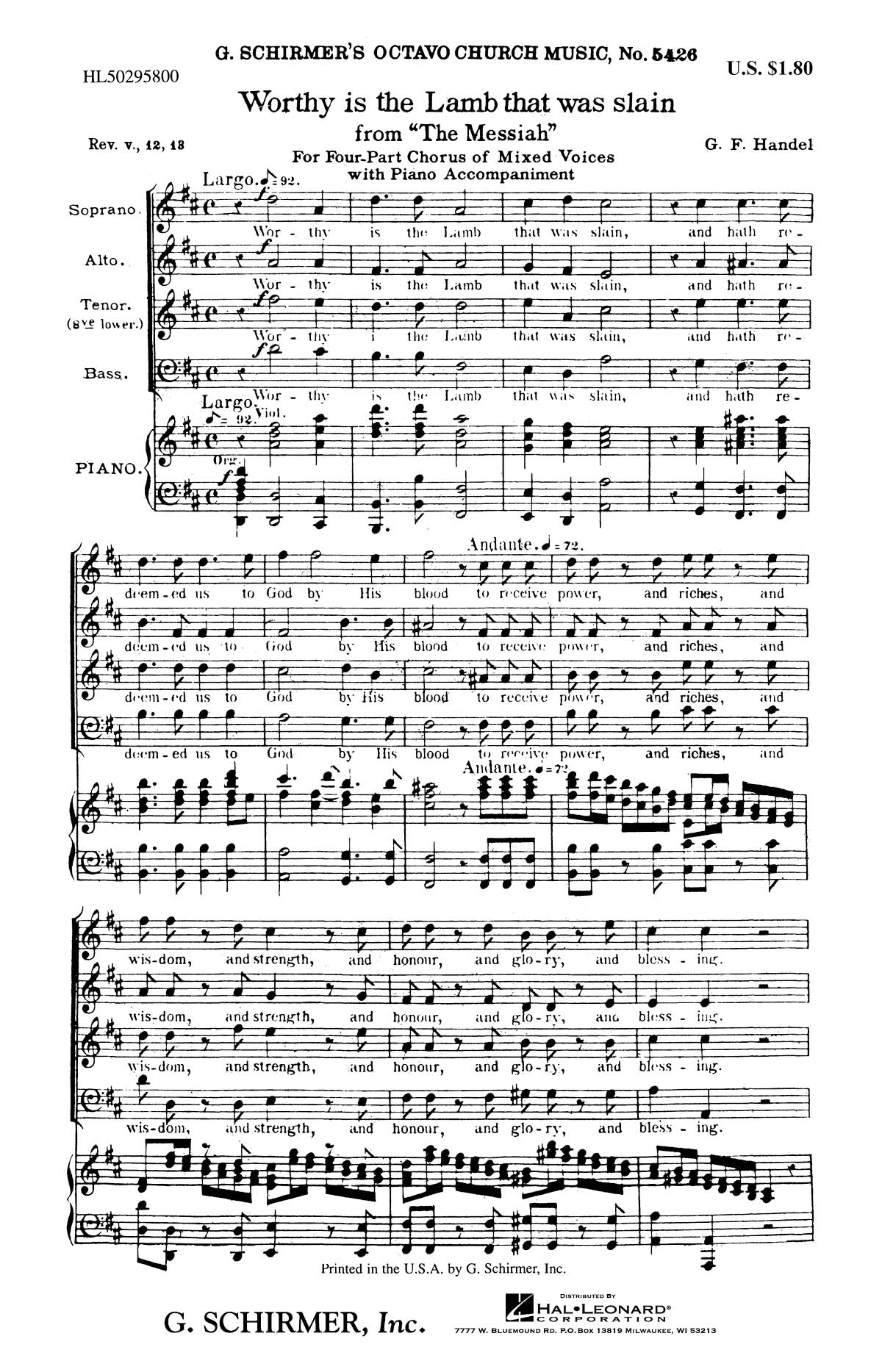 Händel: Worthy Is The Lamb That Was Slain (from Messiah)