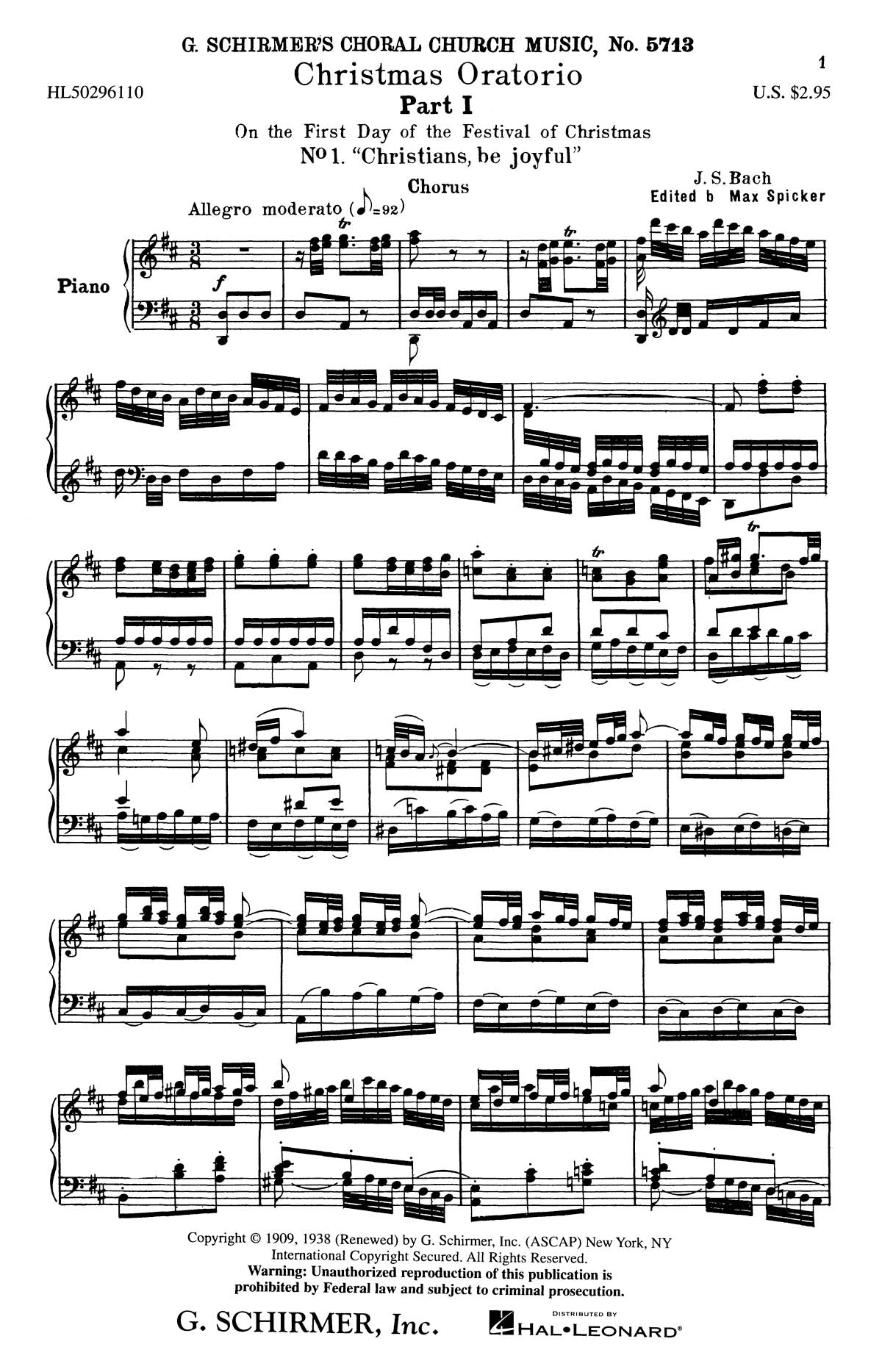 Bach: Christmas Oratorio Part 1