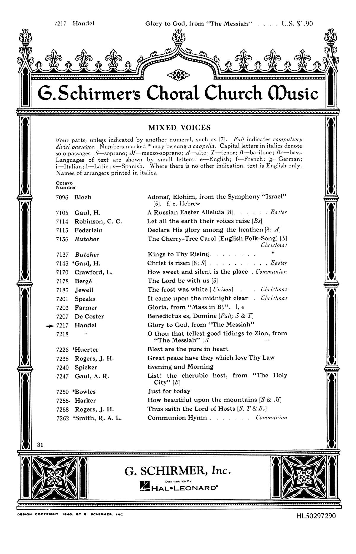 Händel: Glory To God