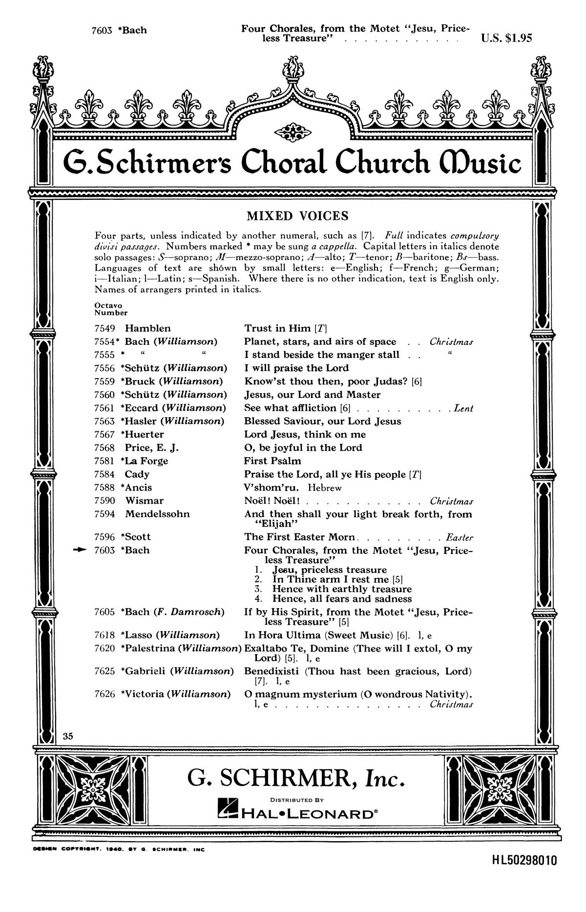 Bach: 4 Carols from Jesu Priceless Treasure