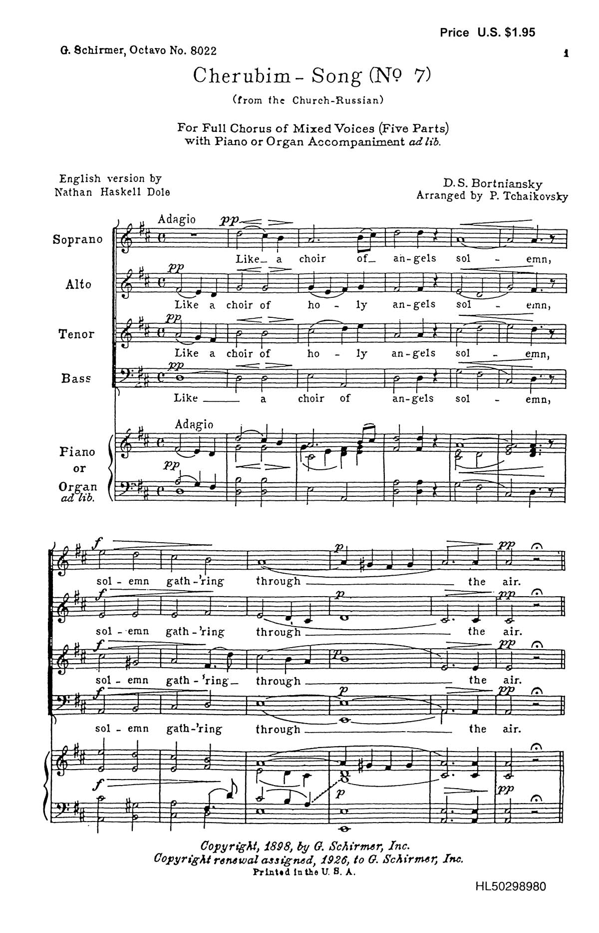 Bortniansky: Cherubim Song No7