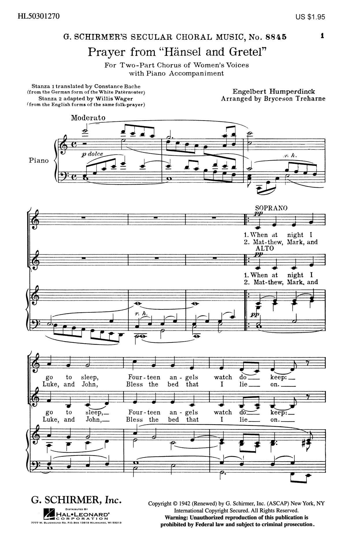 Humperdinck: Prayer From Hansel And Gretel
