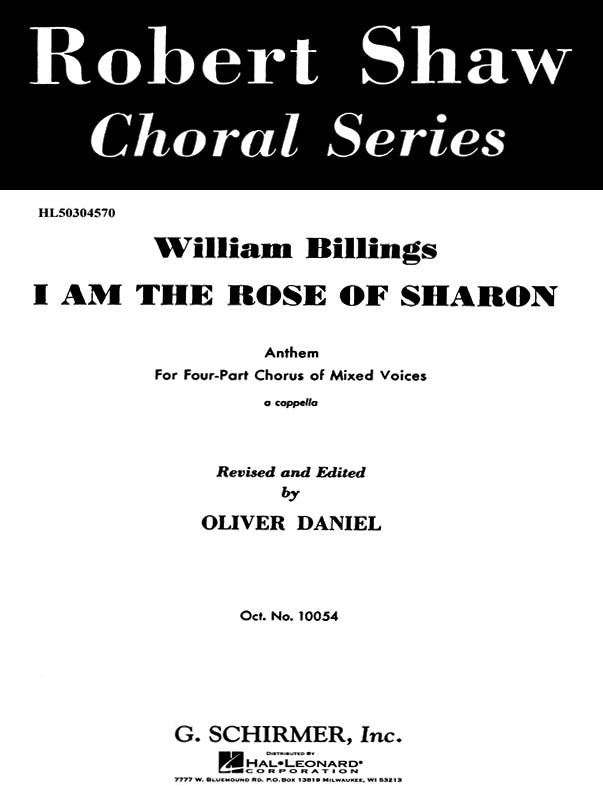 Billings: I Am the Rose of Sharon