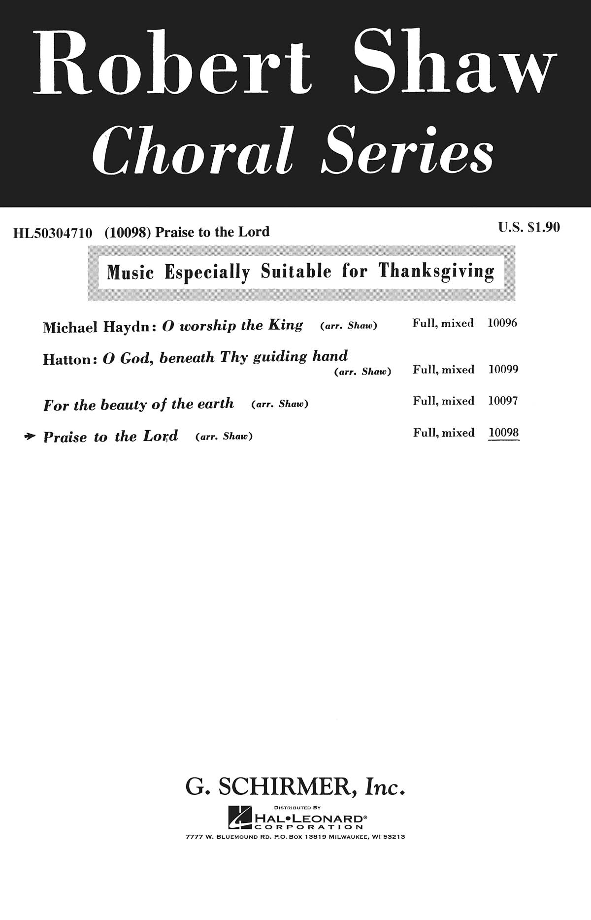 Gesangbuch: Praise to the Lord