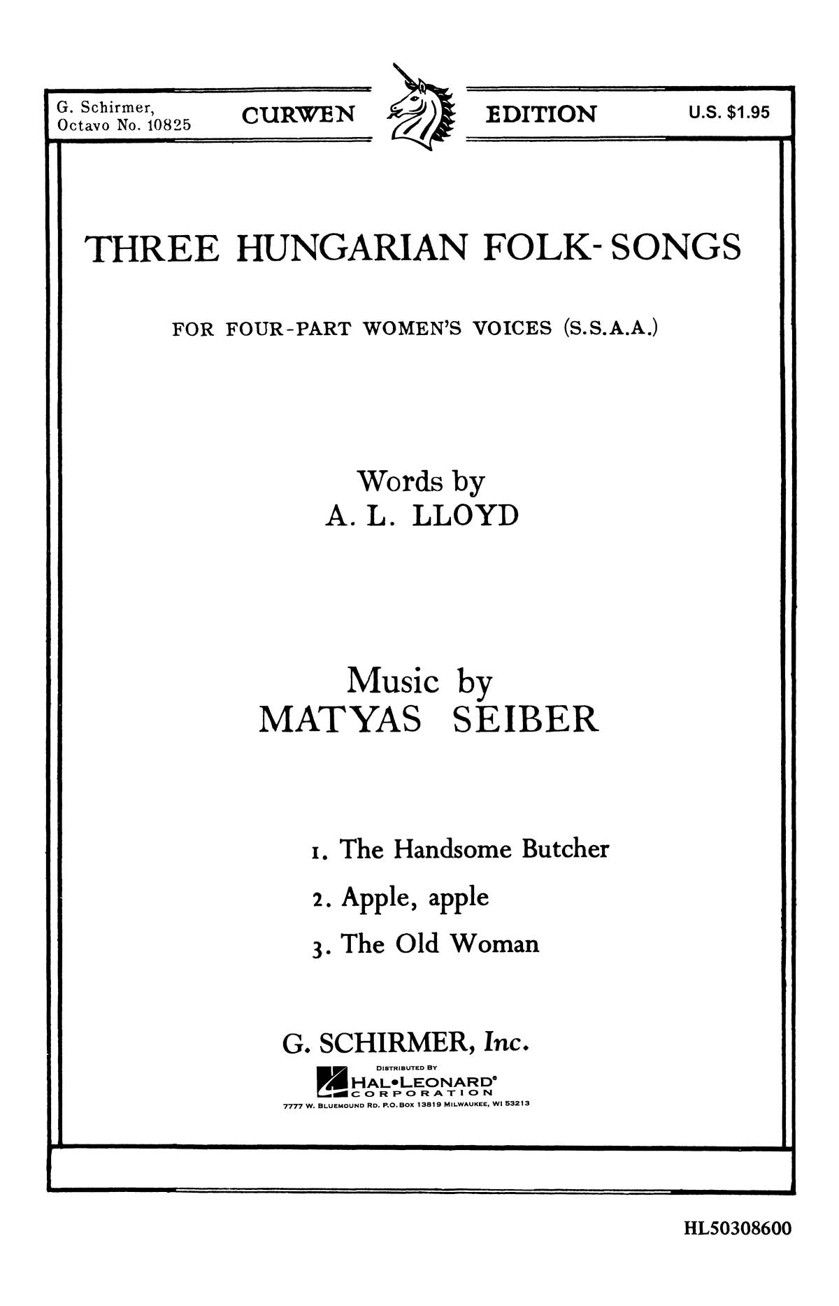 Seiber: Three Hungarian Folk Songs