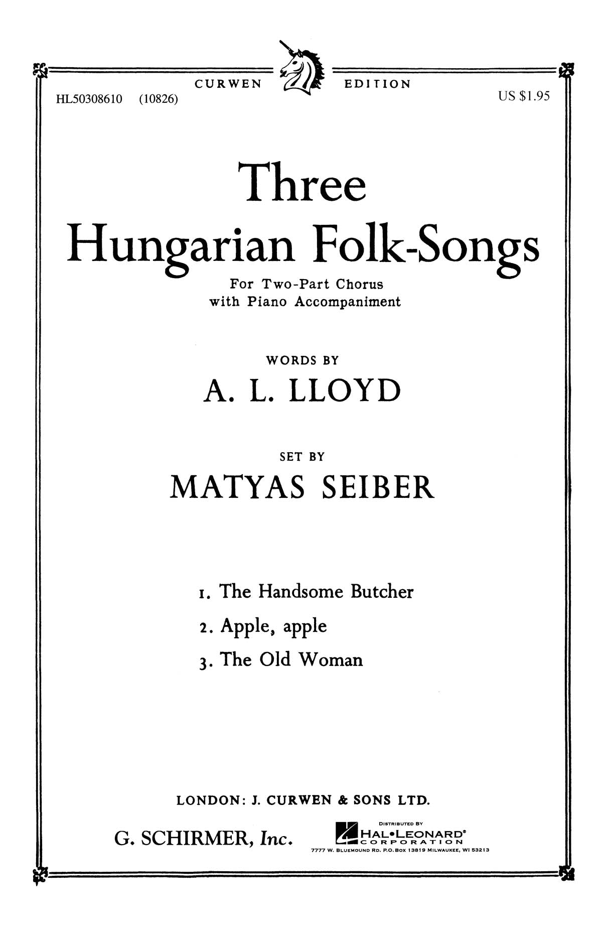 Seiber: Three Hungarian Folk Songs 3