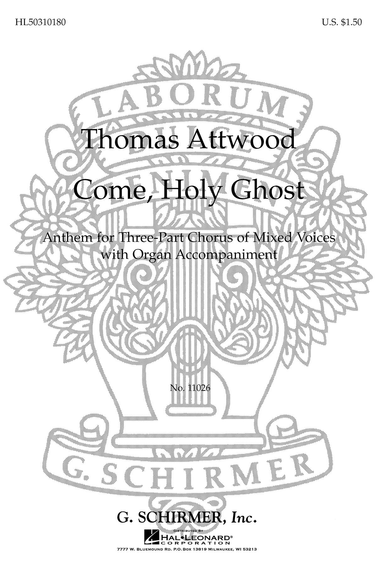 Attwood: Come Holy Ghost With H Organ Arr. Knight