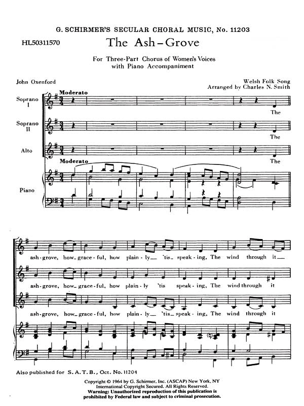 Traditional: Ash Grove Welsh Folk Song