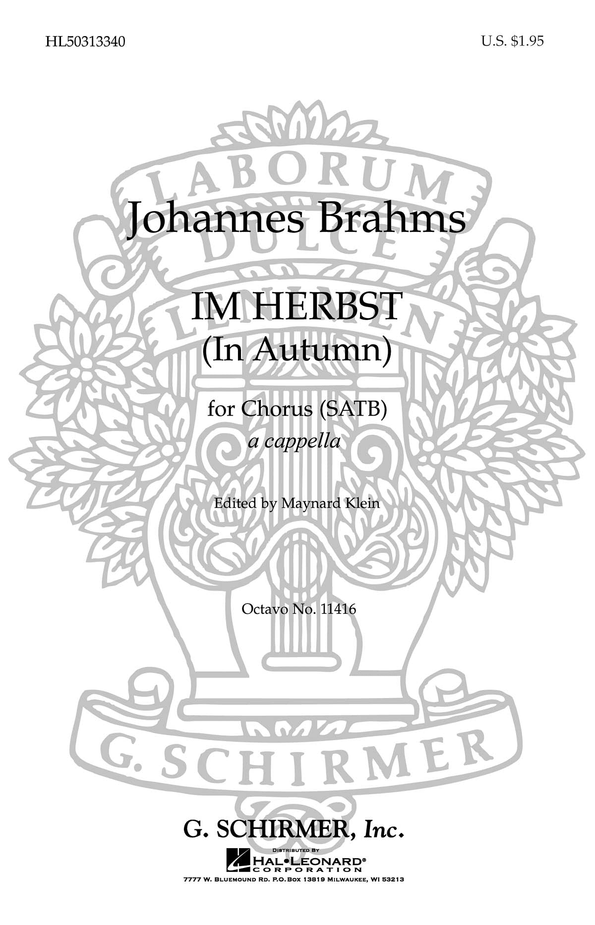 Brahms: Im Herbst In Autumn A Cappella